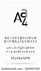 Modern hipster abstract font alphabet and numbers. designs for logo, Poster, Invitation, etc. Typography font uppercase and lowercase. vector illustrator