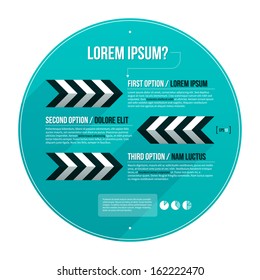 Modern hipster layout with three options in circle. EPS10.