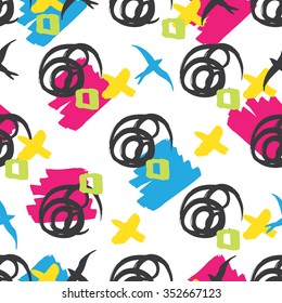 Modern hipster seamless geometric pattern. Abstract hand drawn background. Stylish modern print. Cute background for website, texture, fabric, invitation, save the date cards.