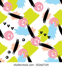 Modern hipster seamless geometric pattern. Abstract hand drawn background. Stylish modern print. Cute background for website, texture, fabric, invitation, save the date cards.