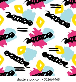 Modern hipster seamless geometric pattern. Abstract hand drawn background. Stylish modern print. Cute background for website, texture, fabric, invitation, save the date cards.