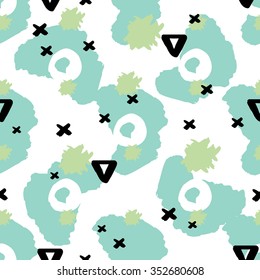 Modern hipster seamless geometric pattern. Abstract hand drawn background. Stylish modern print. Cute background for website, texture, fabric, invitation, save the date cards.