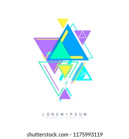 Modern hipster triangle background, triangles pattern. Abstract technology design template in minimal style for your design. Vector illustration.