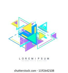 Modern hipster triangle background, triangles pattern. Abstract technology design template triangle background in minimal style for your design. Vector illustration