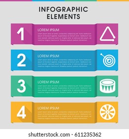 Modern hit infographic template. infographic design with hit icons includes target, drum. can be used for presentation, diagram, annual report, web design. 
