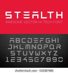 Modern Hi-Tech Font. Vector Techno Alphabet.