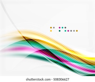 Modern hi-tech glossy glass wave, vector background