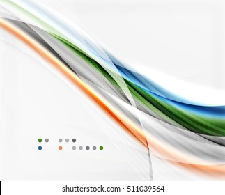 Modern hi-tech glossy glass wave, vector background