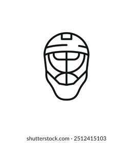 Icono de máscara de portero de hockey moderno. Sencillo icono de máscara de portero para redes sociales, App y Diseño web. Ilustración vectorial