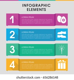 Modern holiday infographic template. infographic design with holiday icons includes slippers, present. can be used for presentation, diagram, annual report, web design.