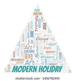 Modern Holiday word cloud. Wordcloud made with text only.