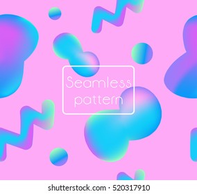 Modern holographic neon bright pattern on pink background
