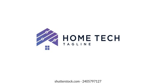 Modern home building technology logo design inspiration