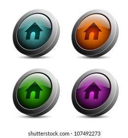 Modern home button. vector
