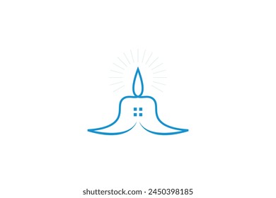 Plantilla de diseño de Vector de logotipo de vela casera moderna. Concepto minimalista de la vela casera.