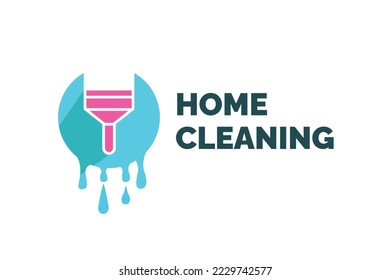 Modern Home Cleaning Logo Design