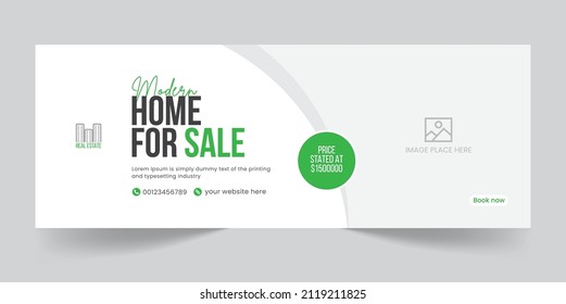 Modern home creative social media timeline cover design template, suitable for social media cover and promotional web banner design template