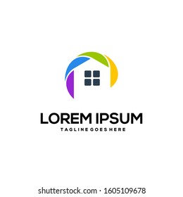 modern home design logo, vector illustration
