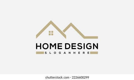 Modern home design logo design vector illustration