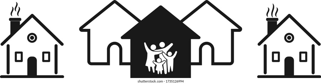 Modern home and family icon vector 