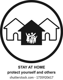 Modern home and family icon vector 