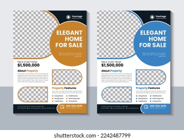 Modern Home Flyer Template, Creative Real Estate Flyer Design, Marketing, Annual Report, Poster, Vector illustration
