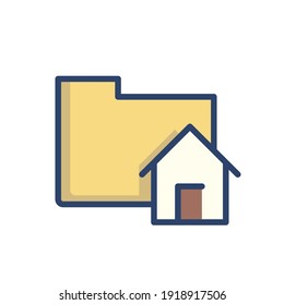 emblema de icono de carpeta principal moderna