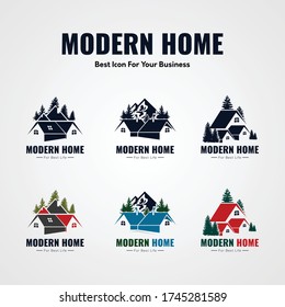 Modern Home or Hills Home Logo Template Design Vector Best for your Business or Brand identity 