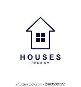 Modern home house logo vector icon illustration.