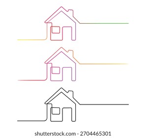 Diseño moderno del icono del hogar en estilo de línea continua para los conceptos inmobiliarios y arquitectónicos