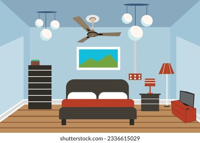 Moderna decoración interior de casa con diseño plano