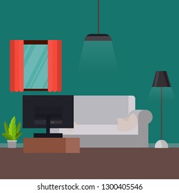 modern home interior, vector illustration