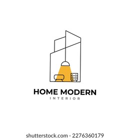 Modernes Design mit Vektorgrafik-Logo im Inneren des Hauses.
