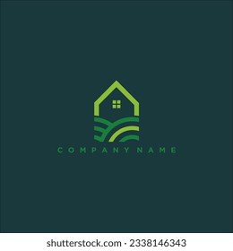 Modern home land agriculture logo, farm house logo design template. House logo design, Agriculture logo