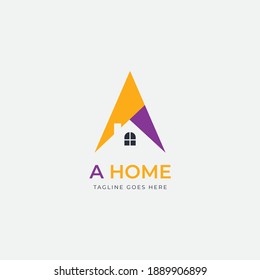 Modern Home with letter A Logo vector for your company.