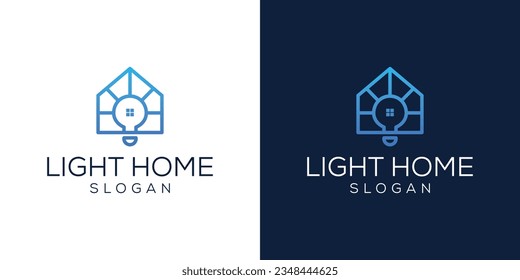 modern home lighting logo design combination