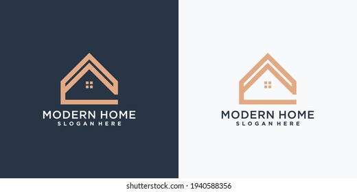 Diseño moderno de logotipo en casa con concepto creativo. Diseño de logotipo para inspiración