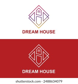 Modern home logo design with gradient color.
