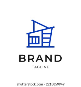 Modern Home Logo design template. Real Estate line logo concept.