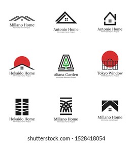 Modern home logo set template for branding real estate, home and house company. logotype element with luxury design concept. logo for architecture and property agent business.