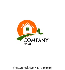 modern home logos with a natural combination. real estate logo vector modern template