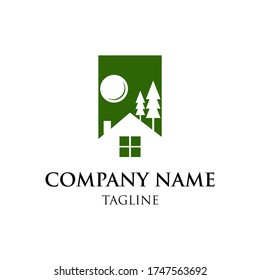 modern home logos with a natural combination. real estate logo vector modern template