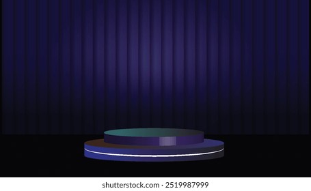 Modern home podium showcase product studio vector illustration background concept