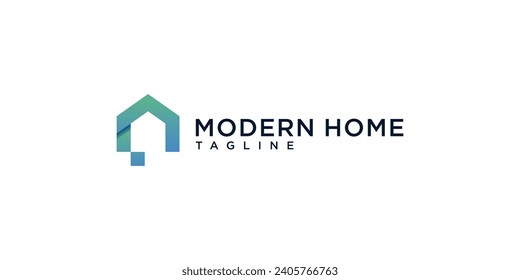 modern home property logo. real estate with luxury gradient logo template