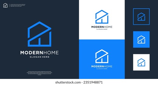 Modern home real estate logo design