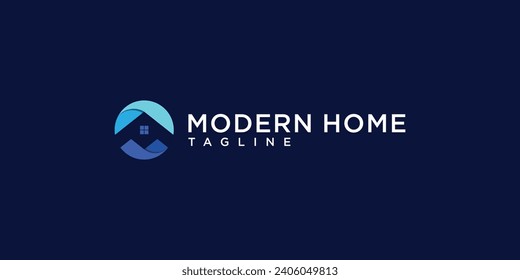 Modern home real estate logo with circle style