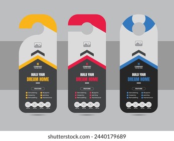 Modern home repair door hanger design template layout or Corporate real estate flyer design template vector