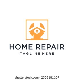 modern home repair logo design vector template