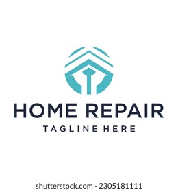 modern home repair logo design vector template
