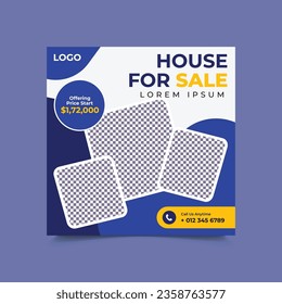 Modern home sale banner and abstract background for business marketing